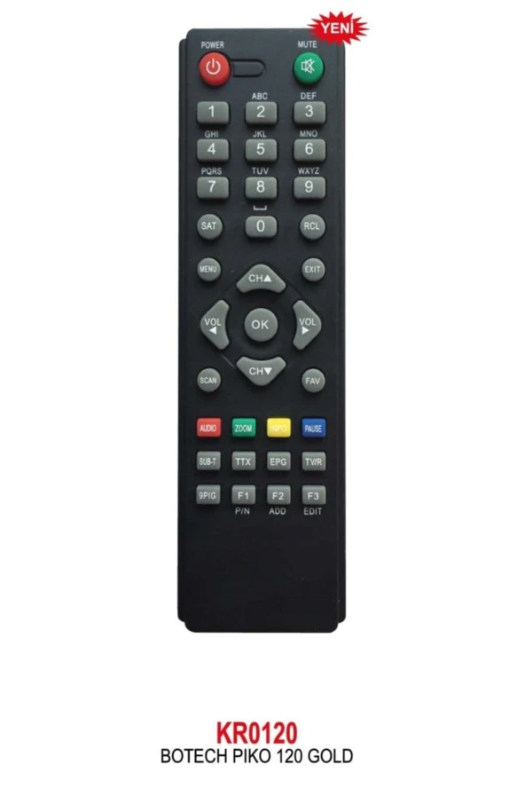UYDU KUMANDASI BOTECH PIKO 120 GOLD KAWAİ 6240 MİNİ MAGBOX KING UYDU KUMANDASI KR0120