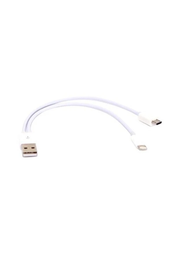 USB KABLO 3 IN 1 USB TO IPHONE 5G + MICRO 5PİN + SAMSUNG TABLET ÇEVİRİCİ KABLO S-LINK SL-IP50