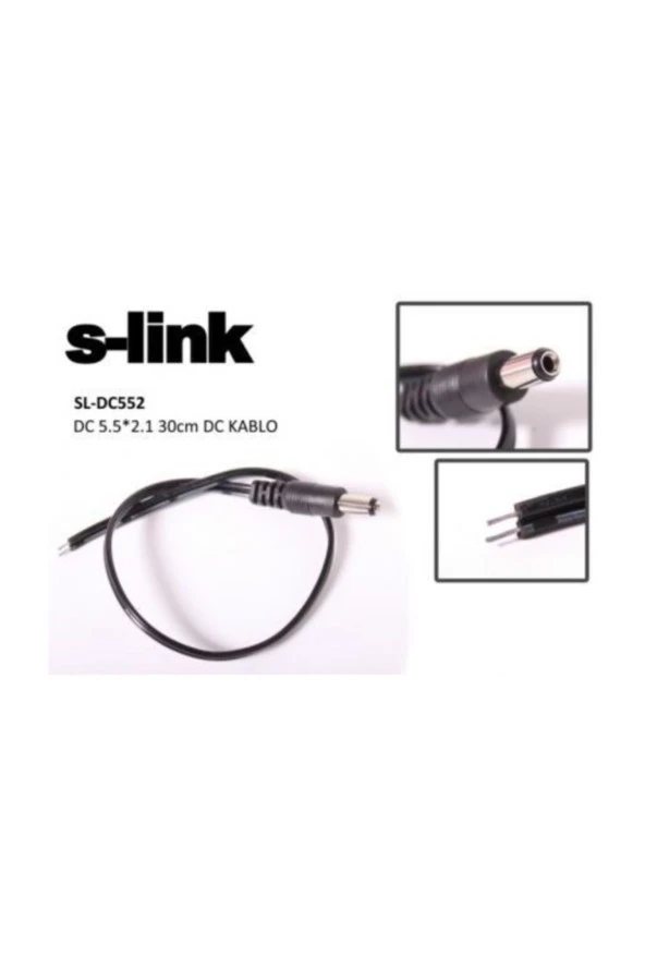 S-LINK SL-DC552 KAMERA KABLOSU CM DC KABLO DC5.5*2.1 0,30 CM DC KAMERA KABLOSU - 2