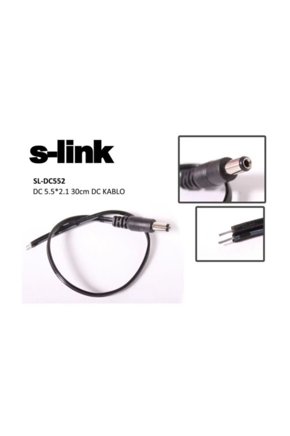 S-LINK SL-DC552 KAMERA KABLOSU CM DC KABLO DC5.5*2.1 0,30 CM DC KAMERA KABLOSU - 4