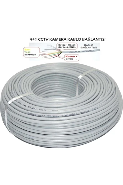 KAMERA KABLOSU 100 METRE 4+1-4x0.22mm CCTV KAMERA KABLOSU - 3