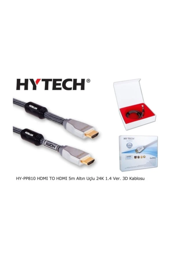 HDMI TO HDMI 5m Altın Uçlu 24K 1.4 Ver. 3D Görüntü Kablosu Hytech HY-PP810