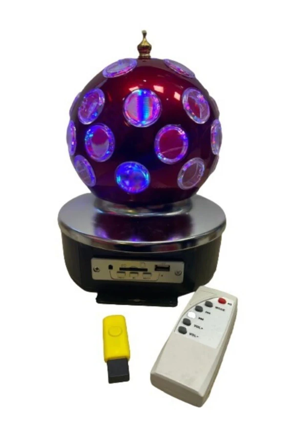 FİLONLİNE 1992 DİSKO TOPU 220V RGB KUMANDALI MP3 ÇALAR SPEAKER HOPARLÖR USB/SD DİSKO TOPU - 4