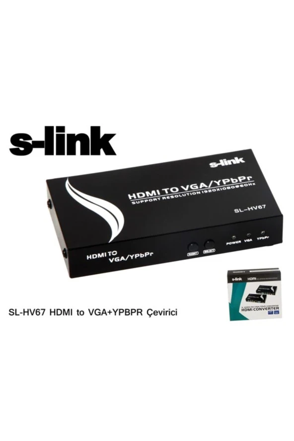 ÇEVİRİCİ DC/5V HDMI TO VGA+YPBPR ÇEVİRİCİ S-LINK SL-HV67