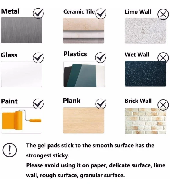 TELEFON TUTUCU PED HER YERE YAPIŞAN ARAÇ-EV İÇİ YAKIPŞKAN SABİTLEME JEL PEDİ FIXATE GEL PADS - Resim 4