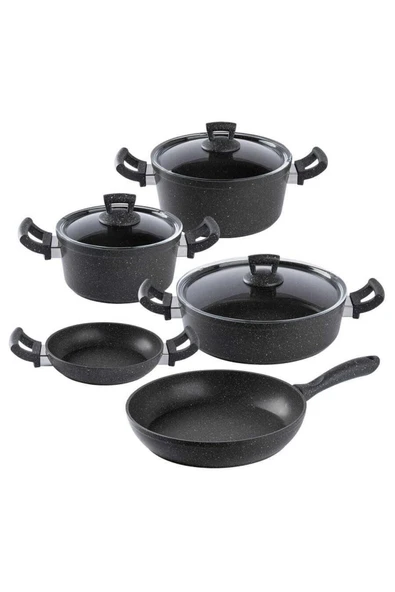 Tantitoni Gri Granit 8 Parça Tencere Seti - Resim 2