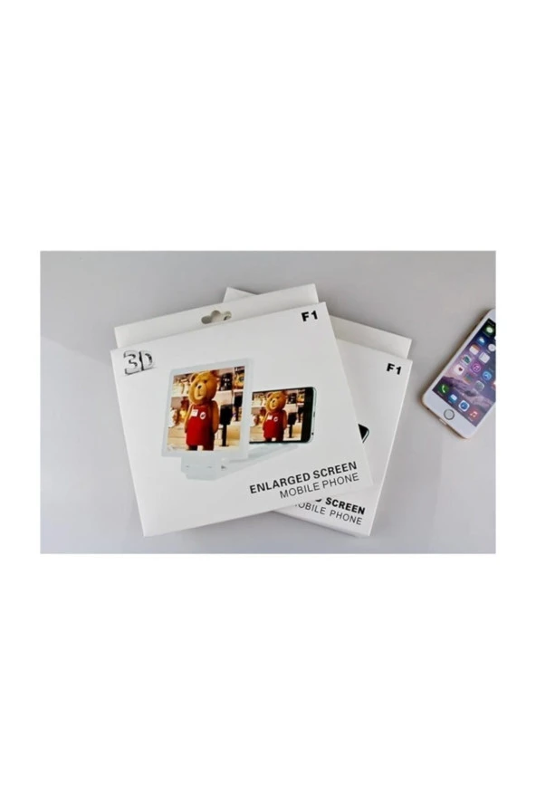 TELEFON EKRAN BÜYÜTECİ 3D TÜM MODELLERE UYUMLU TELEFON BÜYÜTÜCÜ F1 - 4