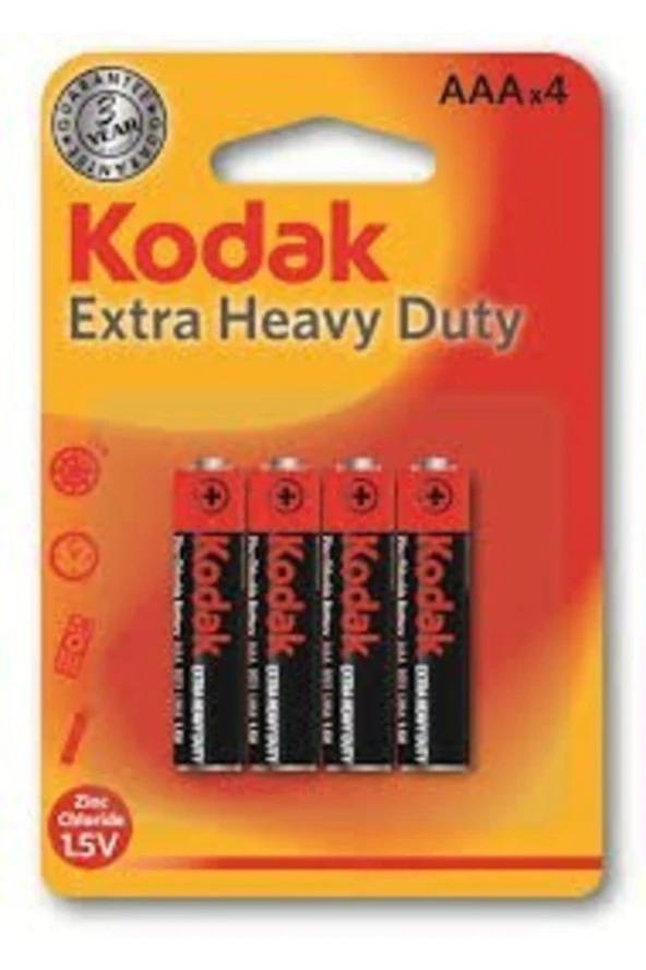 Kodak K3AHZ-4 Extra Heavy Duty AAA İnce Kalem Pil 4lü