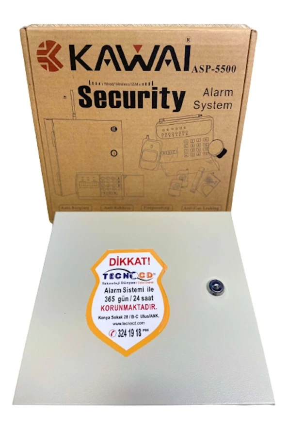KABLOLU ALARM SİSTEMİ + KEYPAD TELEFON ARAMA MODÜLLÜ KAWAİ ASP-5500