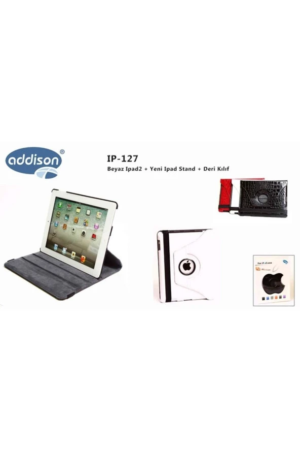 Stand ve Deri Kılıf iPad İçin Addison IP-127 - 3