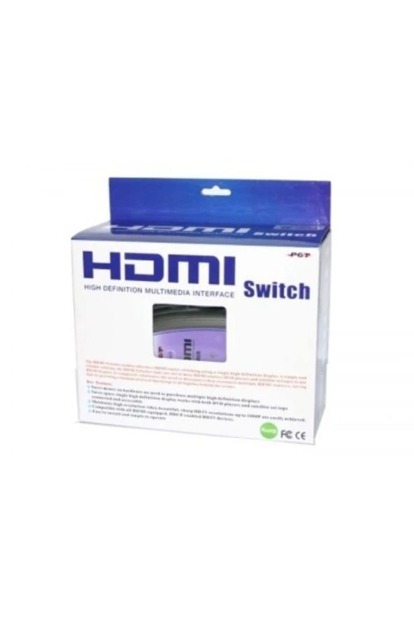 HDMI 2Li Switch Kablo Yüksek Çözünürlüklü Multimedya Arayüzü PCT MH21P