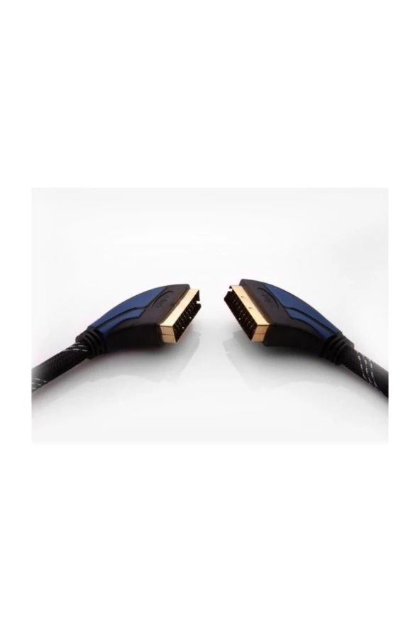 SCART TO SCART KABLO ERKEK-ERKEK KABLO 10 METRE GOLD KILIFLI ALTIN UÇLU SCART KABLO S-LINK SLX-938 - 4