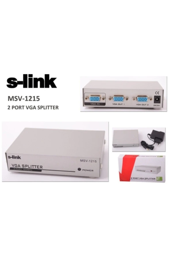 Monitör Çoklayıcı 2 VGA Çoklayıcı 150Mhz S-Link MSV-1215