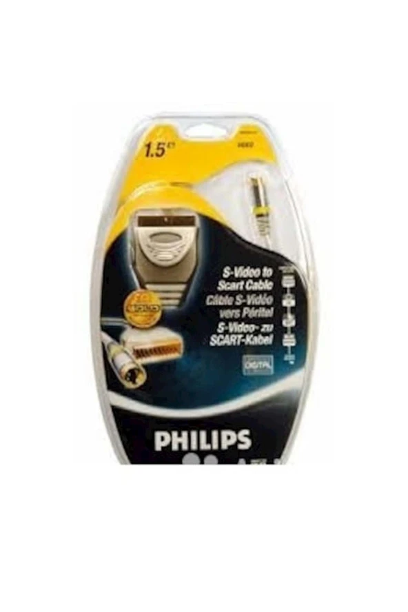 S VİDEO- SCART KABLO 24K ALTIN KAPLAMA KONNEKTÖR BAKIR ÖRGÜLÜ SCART KABLO PHILIPS SWV354310
