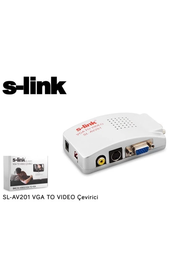 Çevirici Vga To Video Çevirici BNC/S-VİDEO Bilgisayardan Televizyona Dönüştürücü S-Link Sl-Av201
