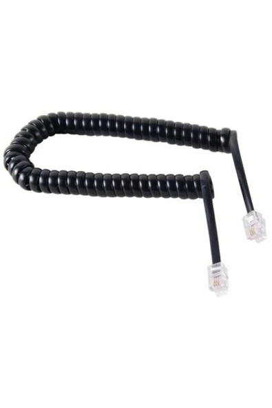 Telefon Ahize Spiralli Siyah Kordon Kablosu - 2