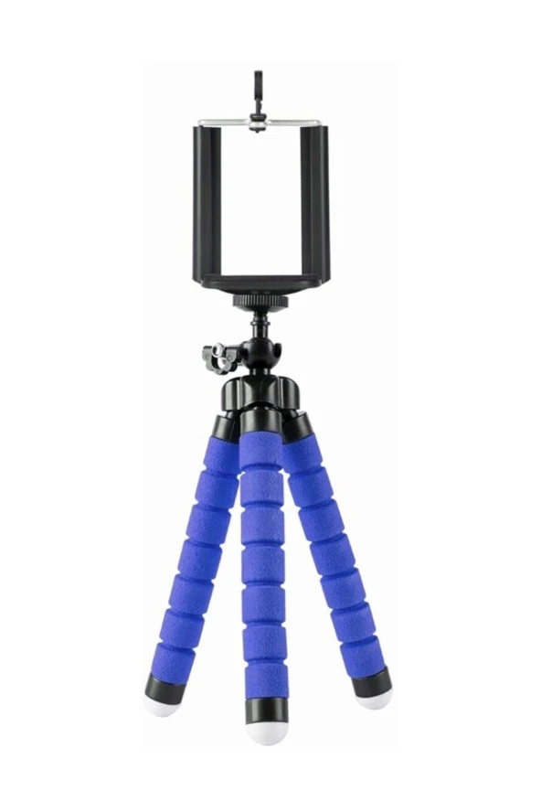 Ahtapot Tripod Kamera Cep Telefonu Tripodu Stand Tutucu Çubuğu ( Mavi )