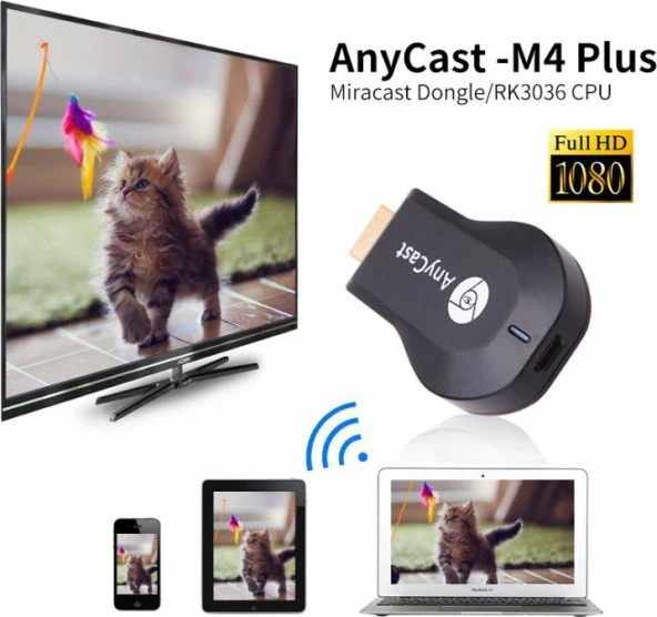 Hytech HY-W10 Anycast M4 Plus Full HD 1080P HDMI Kablosuz Görüntü Ve Ses Aktarıcı - 3