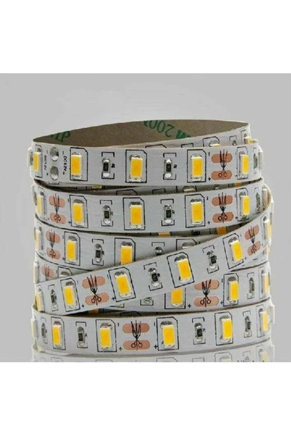 5630 ŞERİT LED DC 12V DOUBLE PCB 8 ÇİP SMD SİLİKONSUZ ŞERİT LED BEYAZ 5 METRE ŞERİT LED - 2