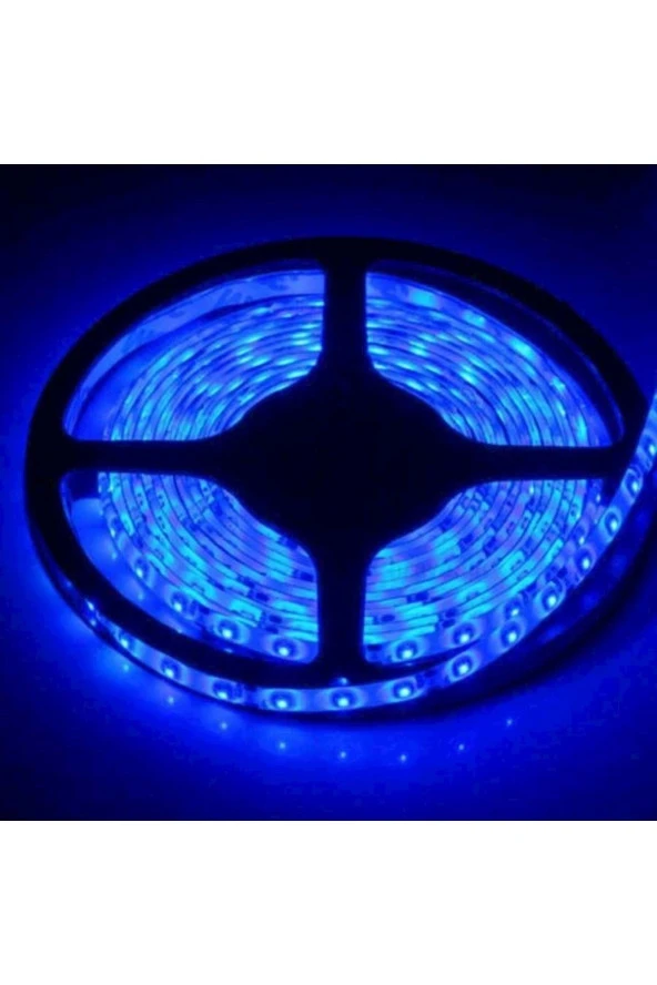 5630 Şerit Led 1.2A 12W 8 Çipli Silikonlu Mavi 5 Metre Şerit Led