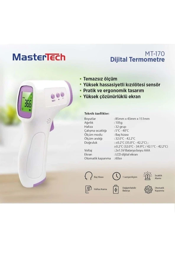 ATEŞ ÖLÇER DİJİTAL TERMOMETRE MT-170