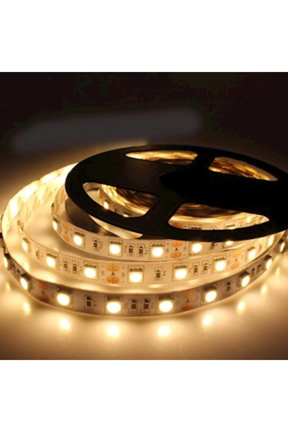 5050 ŞERİT LED 12V 1A 60 LEDLİ 3 ÇİPLİ SİLİKONSUZ ŞERİT LED GÜNIŞIĞI 5 METRE ŞERİT LED