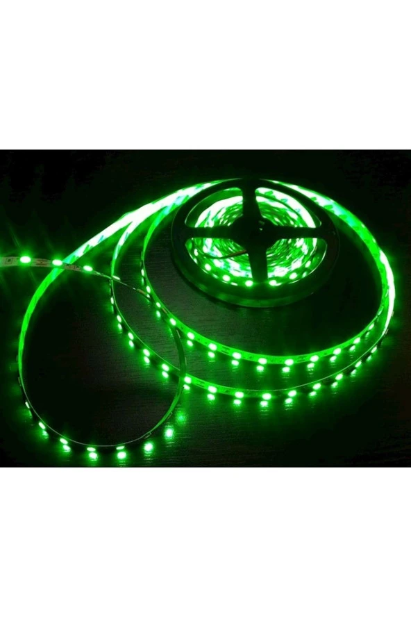 5050 ŞERİT LED 12V 1A 60 LEDLİ 3 ÇİP SİLİKONSUZ YEŞİL ŞERİT LED 5 METRE ŞERİT LED