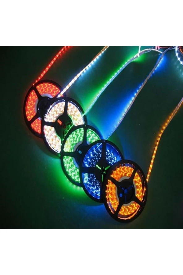 5050 ŞERİT LED 12V 1A 60 LEDLİ 3 ÇİP SİLİKONSUZ YEŞİL ŞERİT LED 5 METRE ŞERİT LED - 4