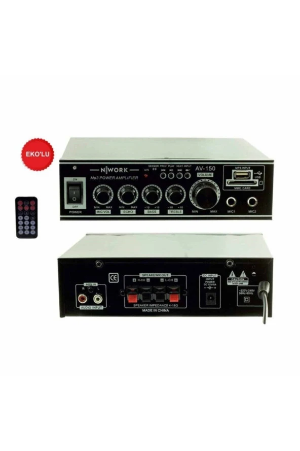 SESLENDİRME ANFİSİ USB/SD/UZAKTAN KUMANDALI/EKOLU NWORK AV-150