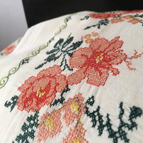 Kanaviçe İşlemeli Tek Kişilik Pike Takımı Turuncu 100 Pamuk 160 cm X 220 cm Turuncu - 3