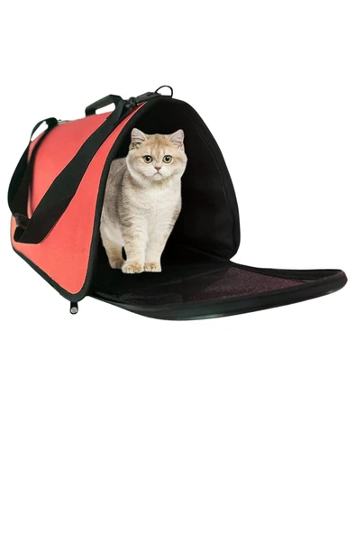 Kırmızı Kedi Taşıma Çantası - Resim 4