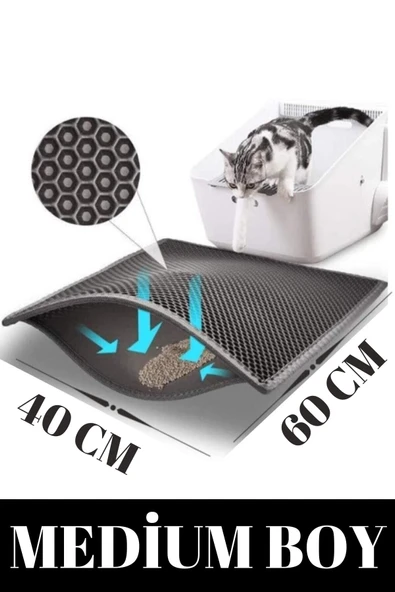 BYPET Kedi Tuvaleti Önü Paspası Elekli Kedi Paspası 60 x 40 CM ürün görseli 1