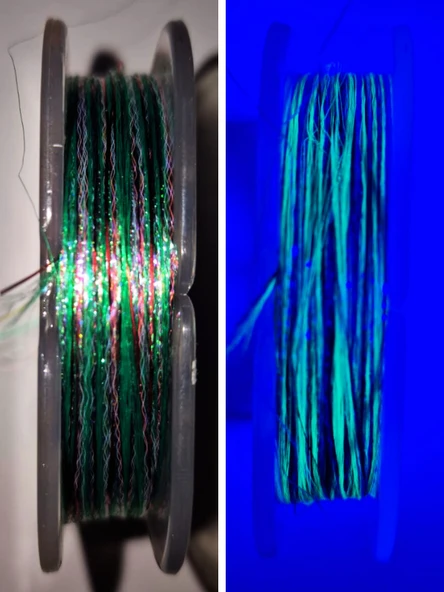 Eagenset Hazır Çapari Kombini Ultraviyole Uv Neon Koyu Yeşil - Kırmızı Makara - Resim 5