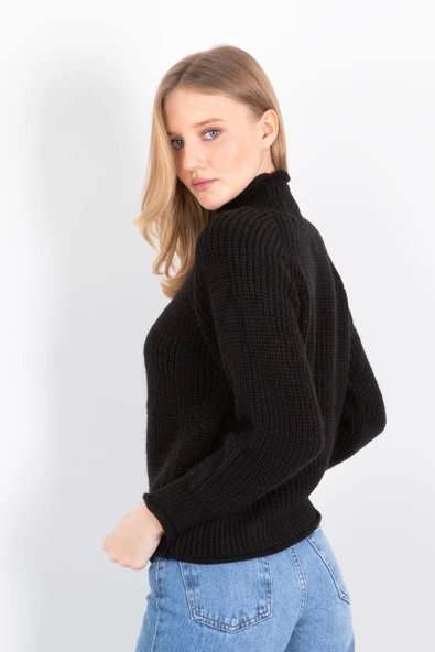 YARIM BALIKÇI SELANİK ÖRGÜ KAZAK - Resim 4