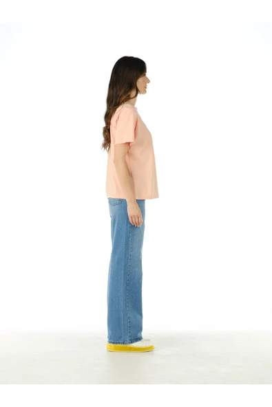 Somon Baskılı Üzeri Boncuklu T Shirt - Resim 5