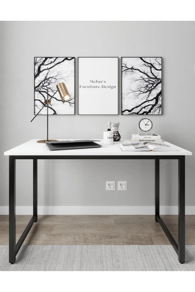 Narin Çalışma Masası,ofis Masası,bilgisayar Masası 120x60cm -beyaz - Resim 2