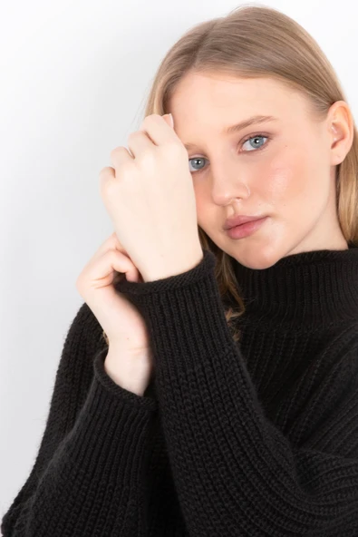 YARIM BALIKÇI SELANİK ÖRGÜ KAZAK - Resim 7