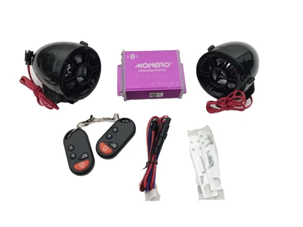 MONERO Motosiklet Alarm Seti Bluetoothlu Model M-R – Siyah - 1