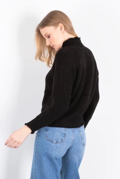 YARIM BALIKÇI SELANİK ÖRGÜ KAZAK - Resim 3