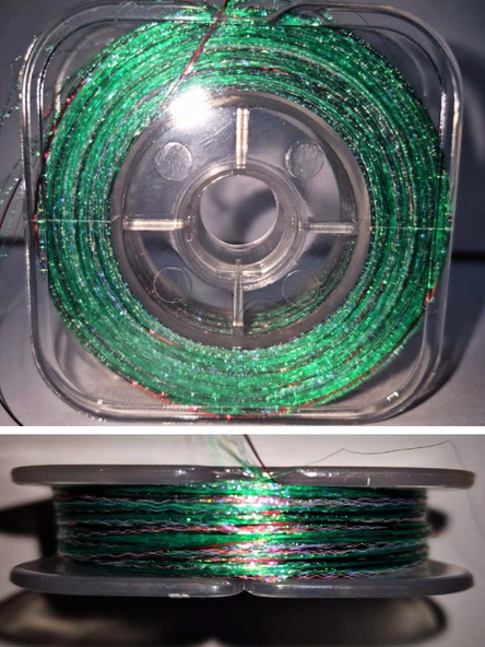 Eagenset Hazır Çapari Kombini Ultraviyole Uv Neon Koyu Yeşil - Kırmızı Makara - Resim 3