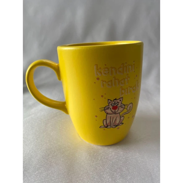 Kendini Rahat Bırak Sarı Kupa Bardak