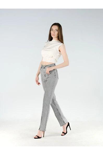 Gri Kot Yırtmaçlı - Resim 5