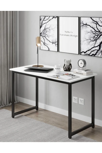 Narin Çalışma Masası,ofis Masası,bilgisayar Masası 120x60cm -beyaz - Resim 3