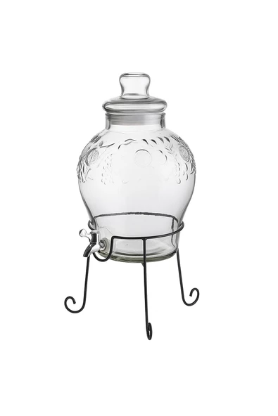 10 Litre Musluklu Cam Su Sebili Şerbetlik Ve Damacana Metal Ayaklı - 4