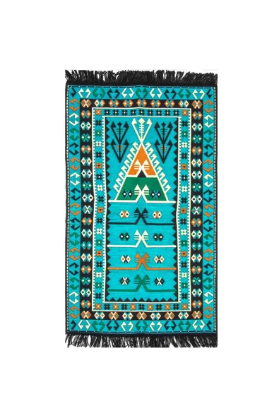 DesingONB  Otantik Kilim 80x120 Turkuaz  Ev Ofis İçin - 1