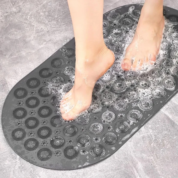 Masajlı Vantuzlu Kaydırmaz Banyo ve Duş Paspası - Antrasit ürün görseli