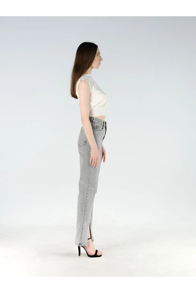 Gri Kot Yırtmaçlı - Resim 6