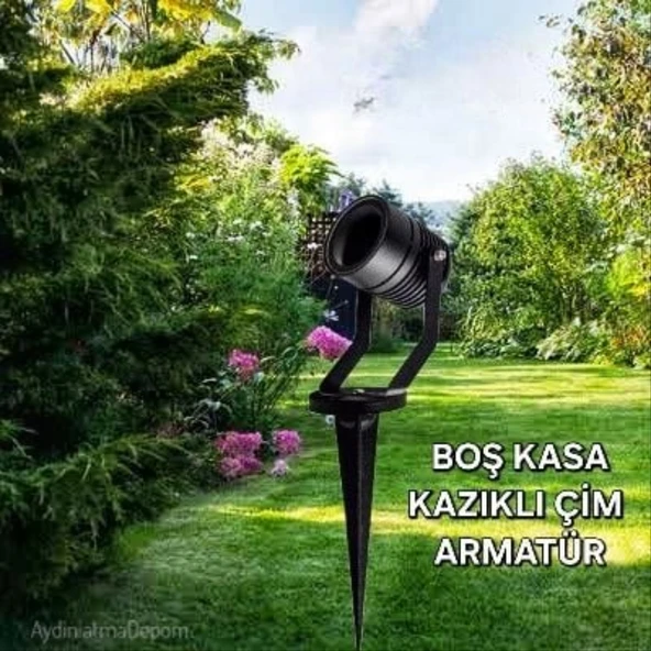 Alüminyum Gövde Gu10 Duy Kazıklı ve Duvar Konsollu Bahçe, Çiçek, Peyzaj, Ağaç Armatürü (Ampul Hariç) - Resim 2