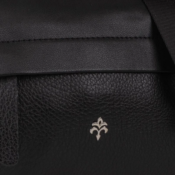 Jacquline Siyah Mat Bendis Deri Kadın Çapraz Çanta - Resim 4