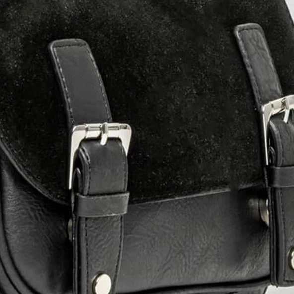 Jacquline Siyah Nyks Kadın Hakiki Nubuk Deri Çapraz Çanta - Resim 2